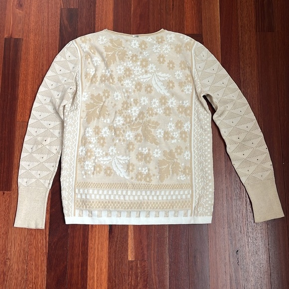 HIGH-everyday couture side small floral beige sweater size small - Picture 3 of 3